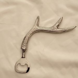Silver antler bottle opener